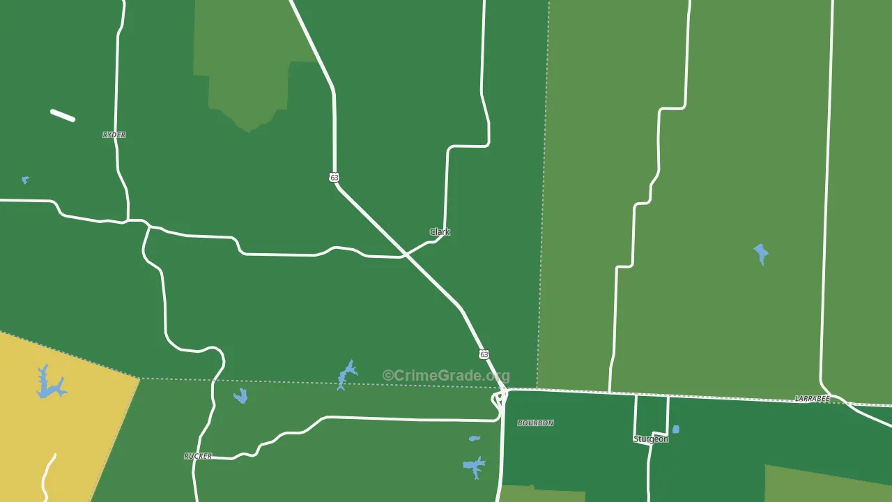 Clark, MO Map of Theft Rates