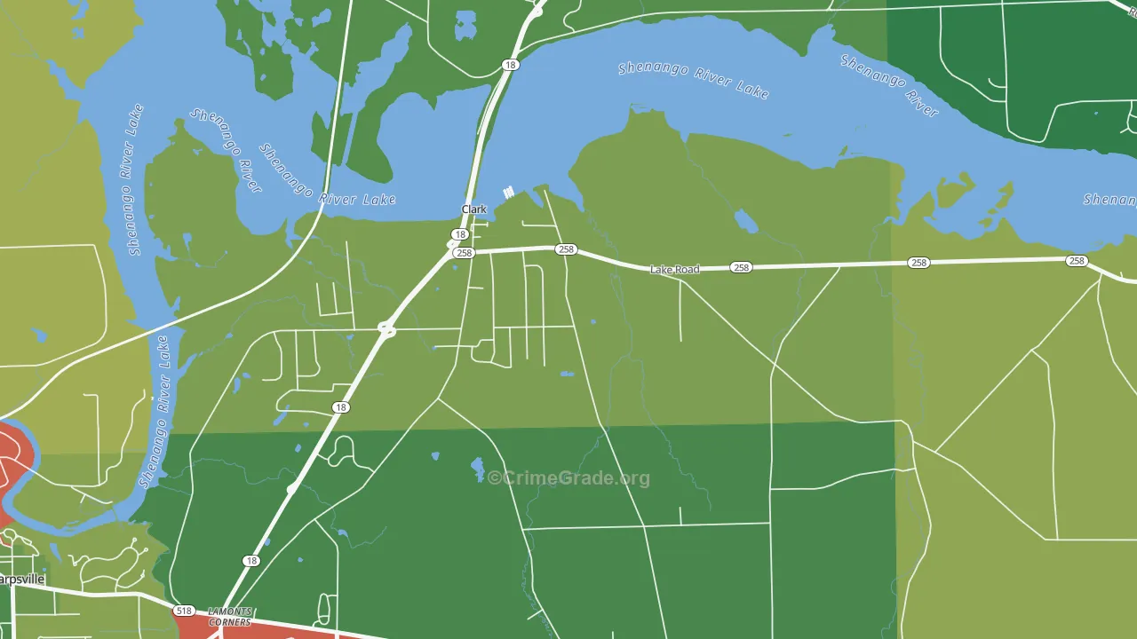 Clark, PA Map of Theft Rates