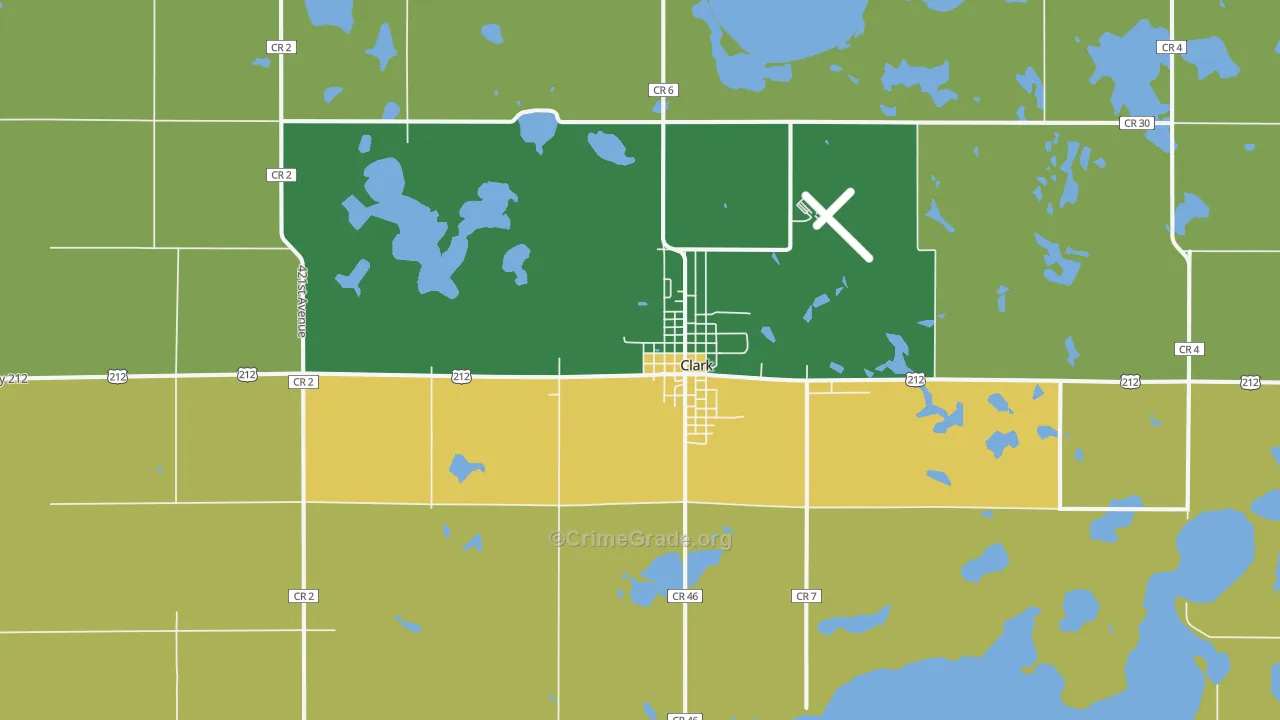 Clark, SD Map of Theft Rates