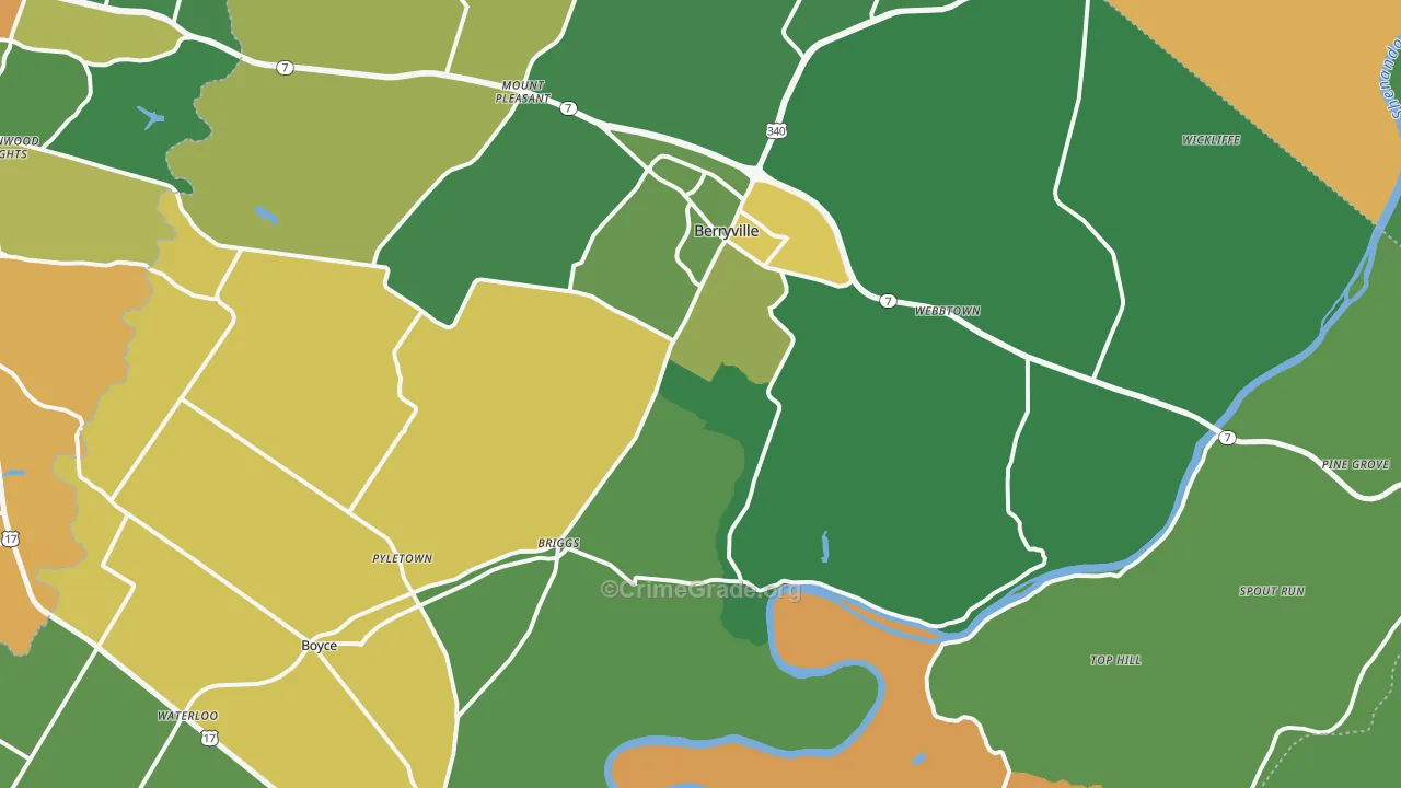 Clarke County, VA Map of Theft Rates