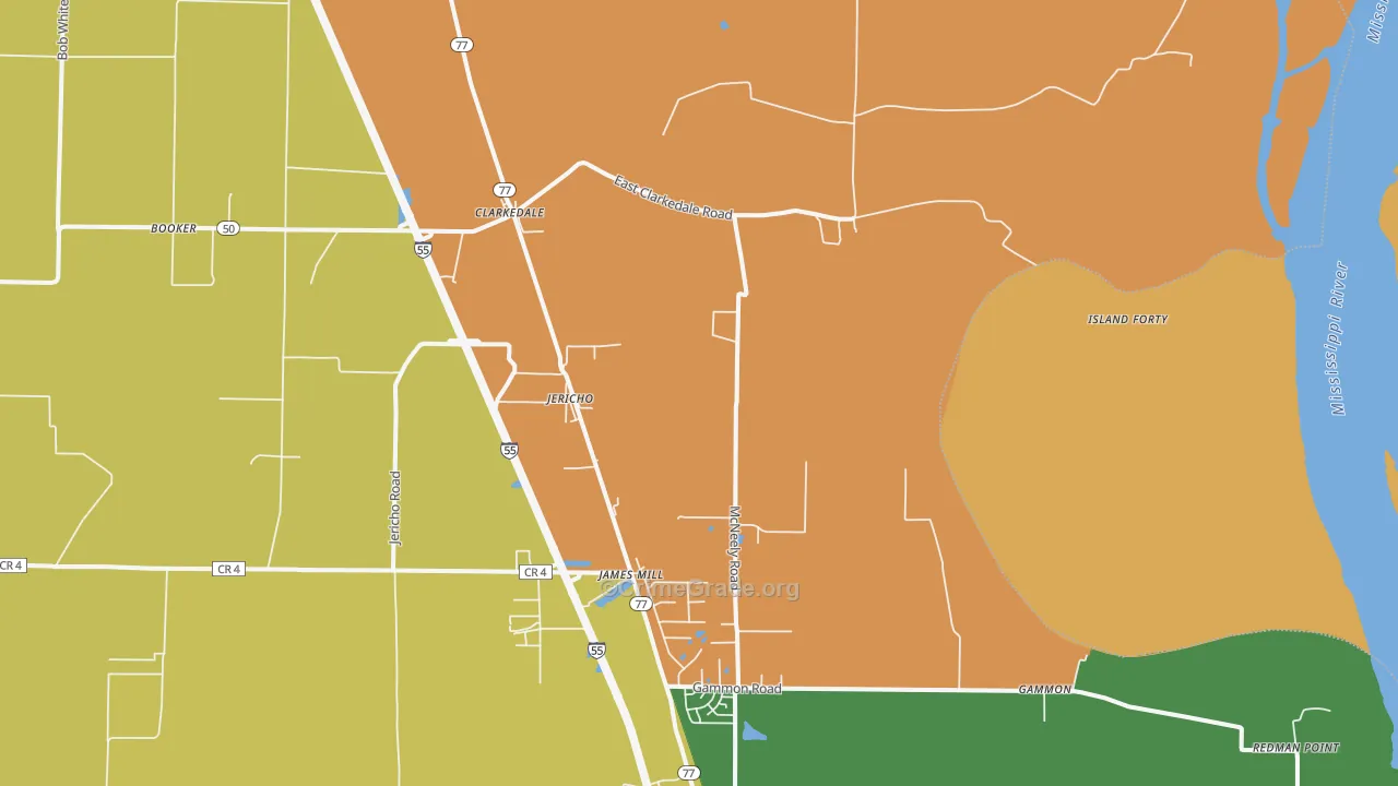 Clarkedale, AR Map of Theft Rates