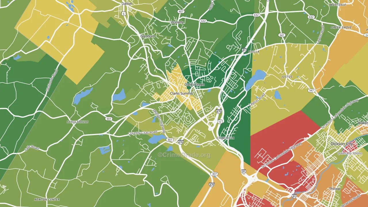 Clarks Summit, PA Map of Theft Rates