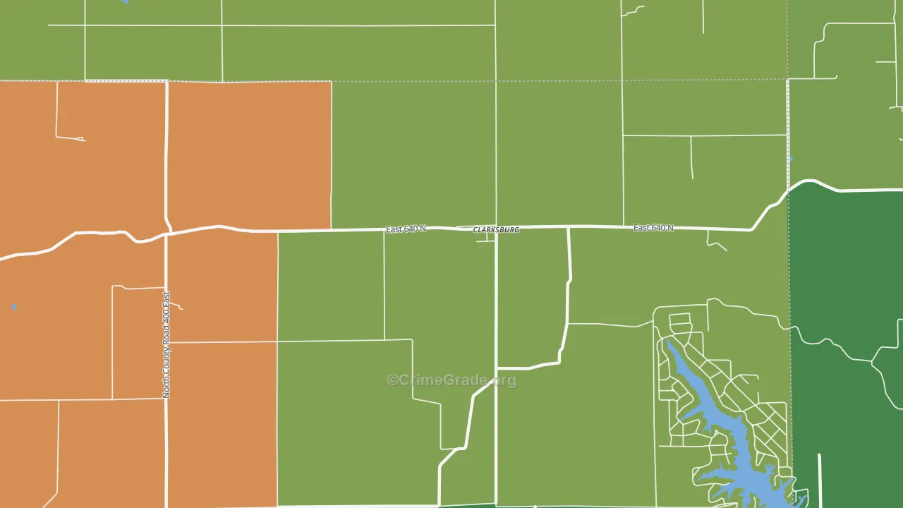 Clarksburg, IN Map of Theft Rates