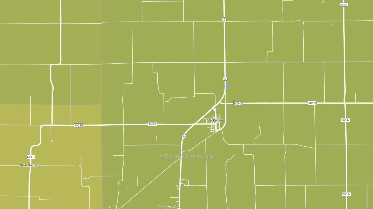 Clarksdale, MO Map of Theft Rates