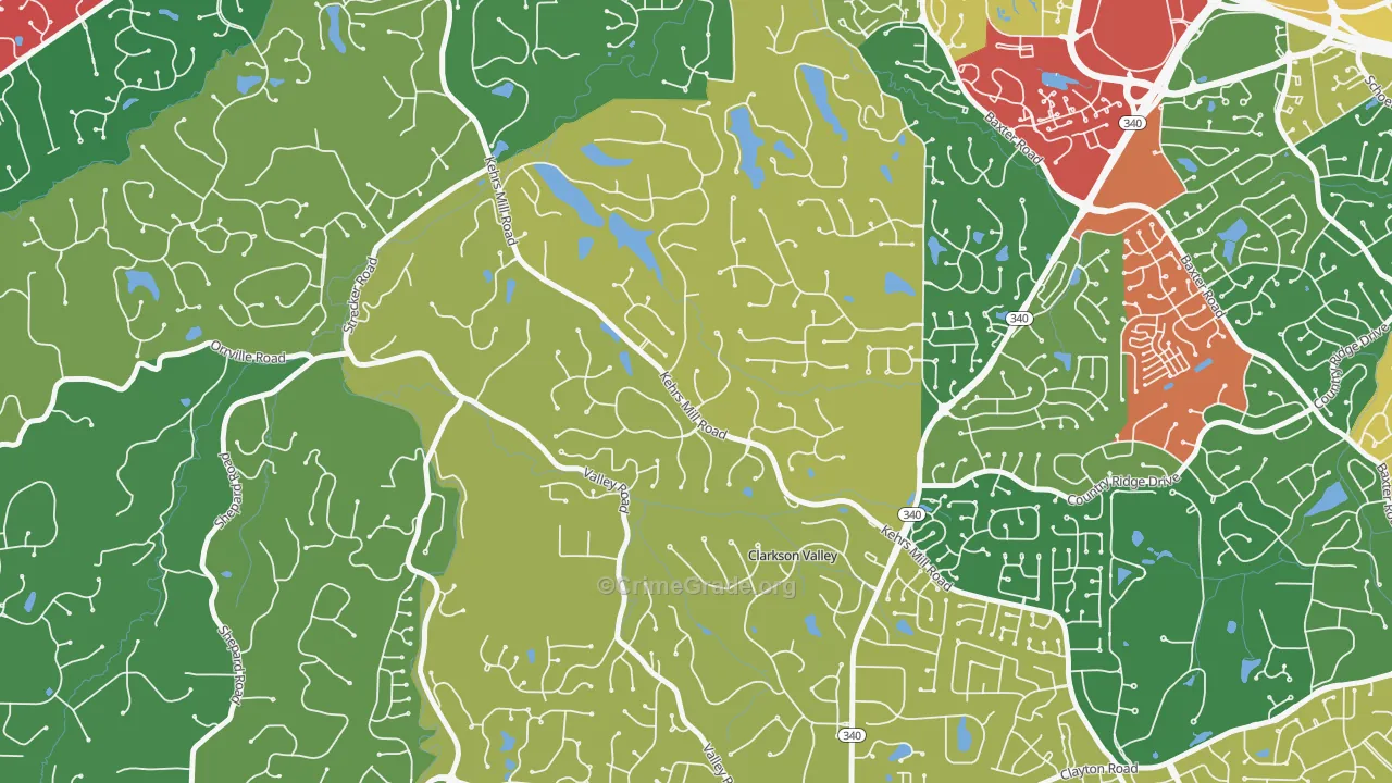 Clarkson Valley, MO Map of Theft Rates