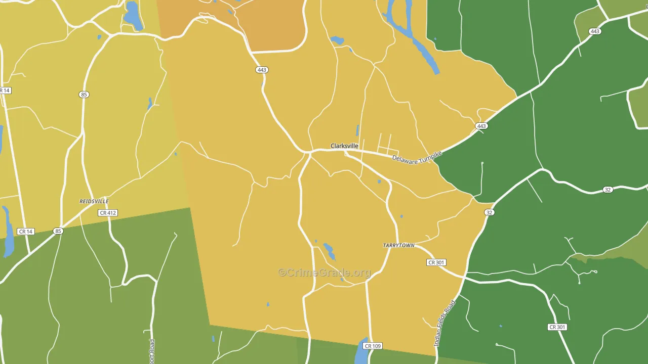 Clarksville, NY Map of Theft Rates