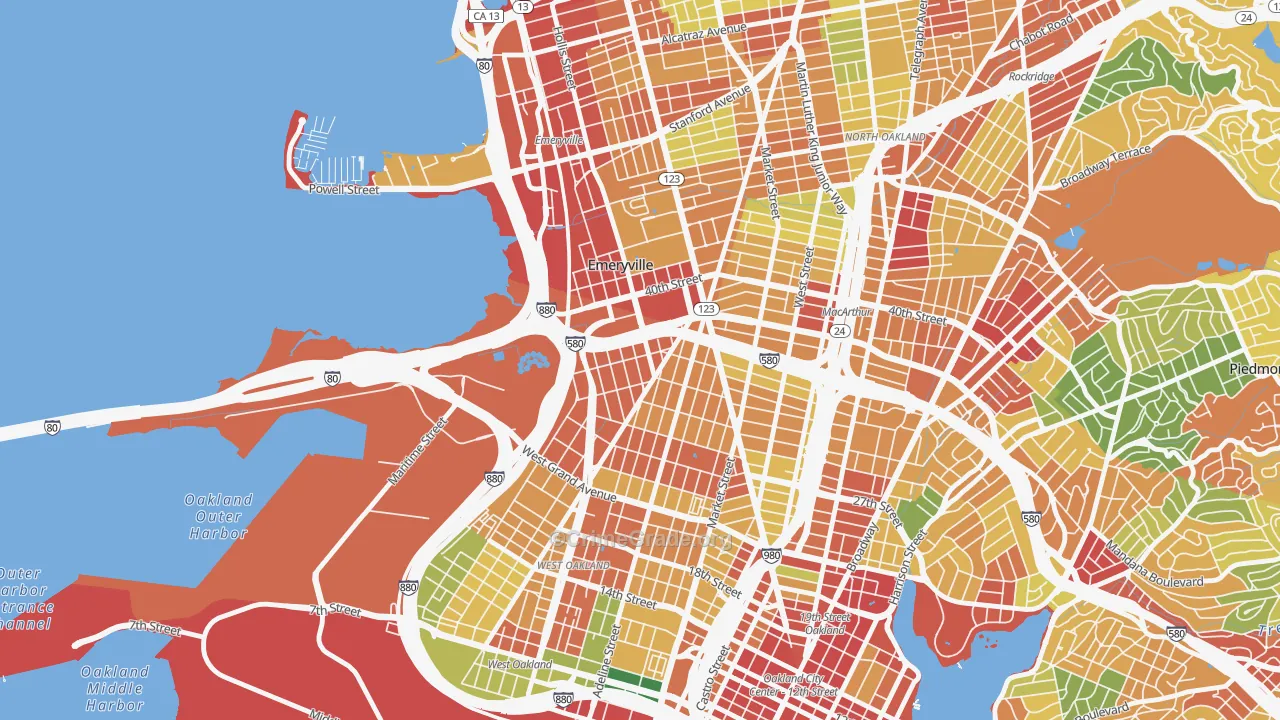 Clawson, Emeryville, CA Map of Theft Rates
