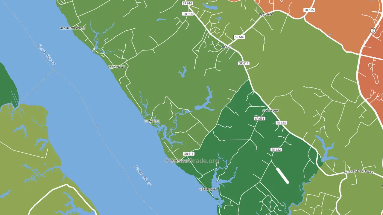 Clay Bank, VA Map of Theft Rates