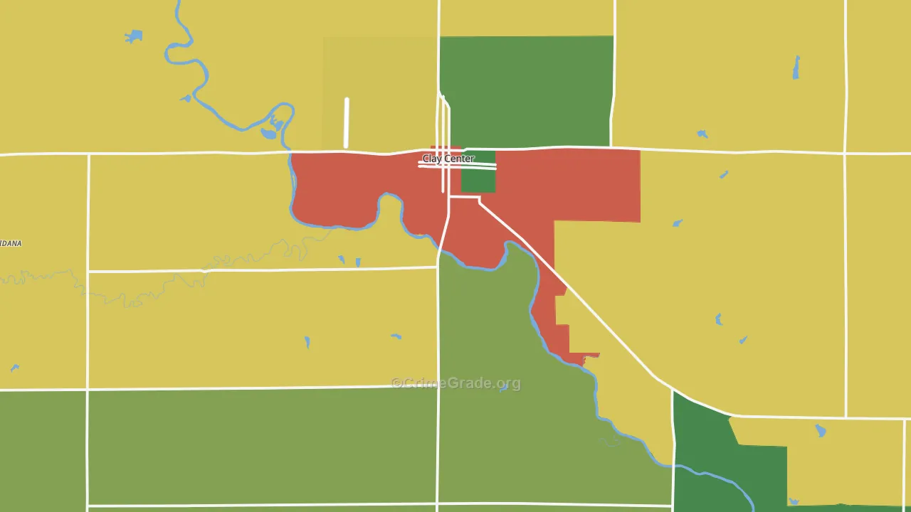 Clay County, KS Map of Theft Rates