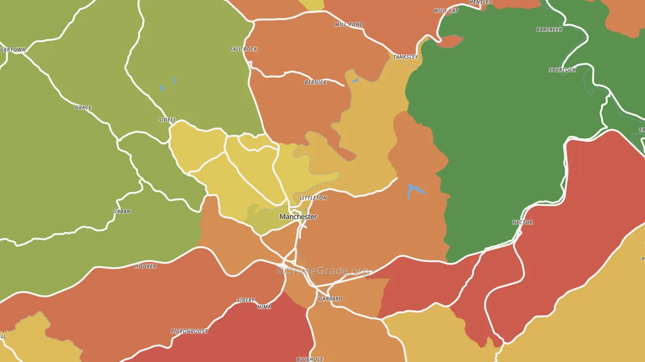 Clay County, KY Map of Theft Rates