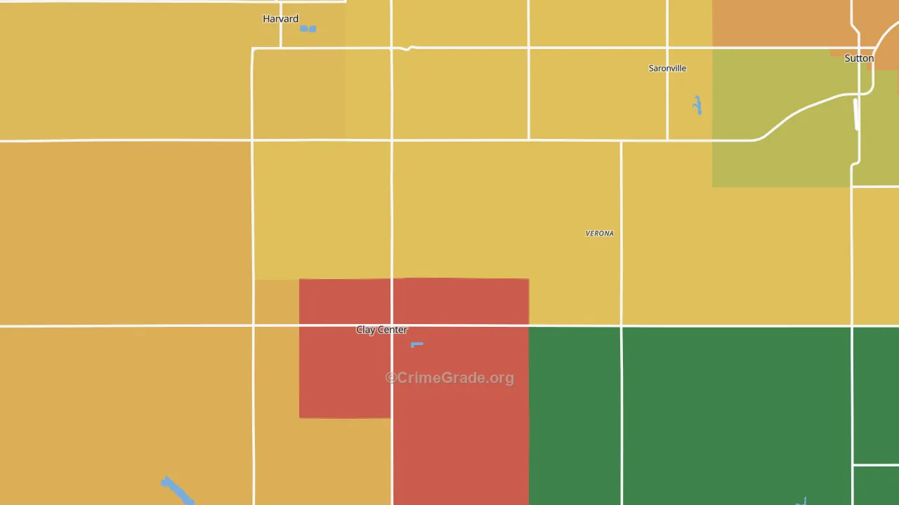 Clay County, NE Map of Theft Rates