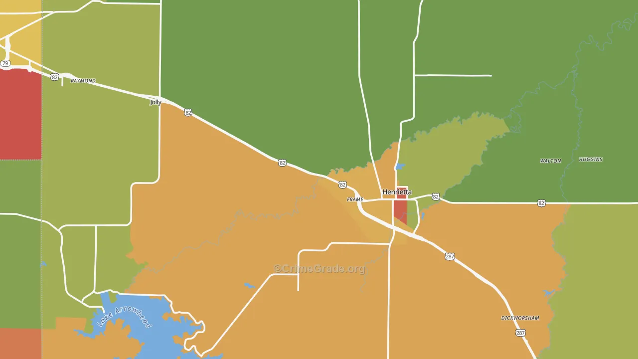 Clay County, TX Map of Theft Rates