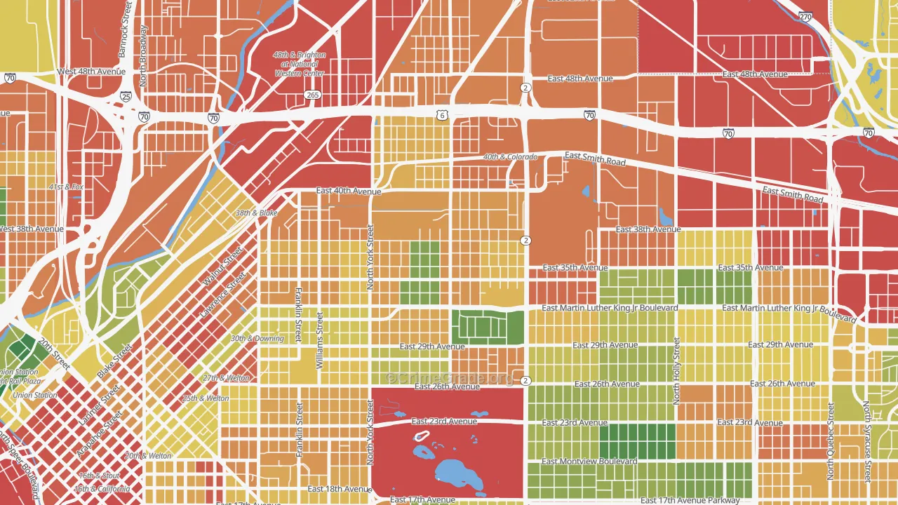 Clayton, Denver, CO Map of Theft Rates