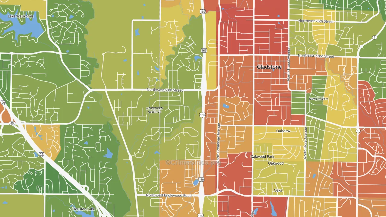 Clayton, Kansas City, MO Map of Theft Rates