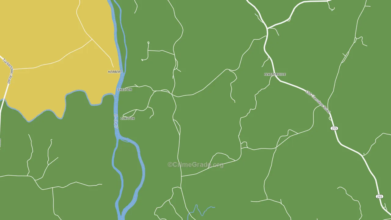 Clayton, SC Map of Theft Rates