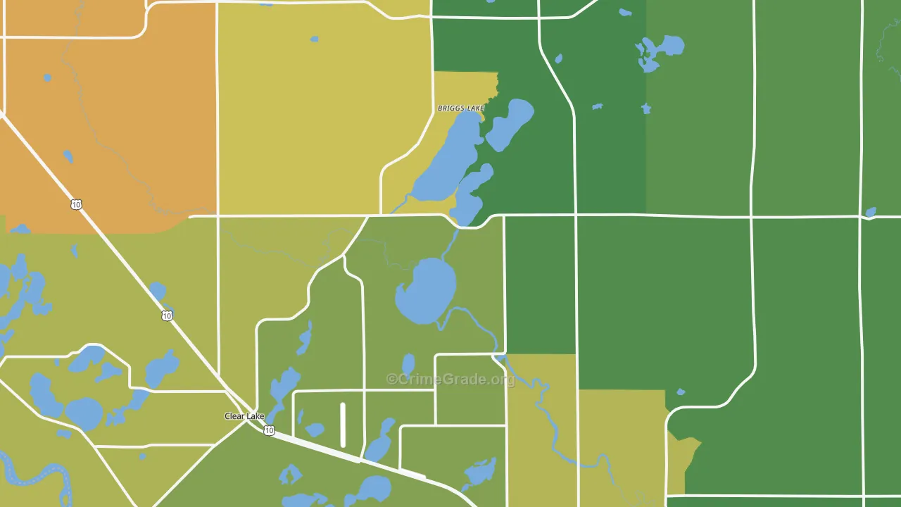 Clear Lake, MN Map of Theft Rates