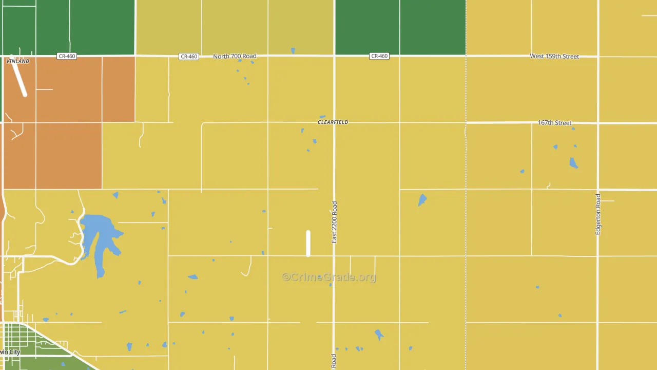 Clearfield, KS Map of Theft Rates