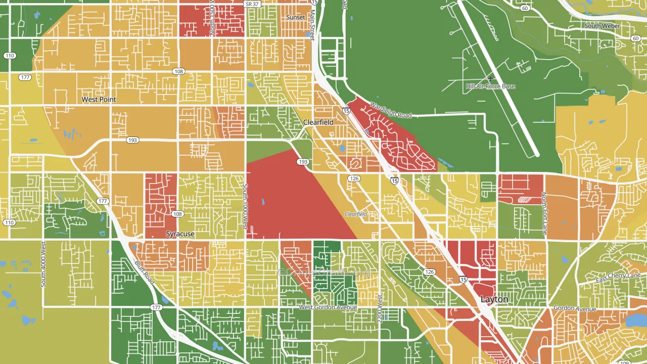 Clearfield, UT Map of Theft Rates
