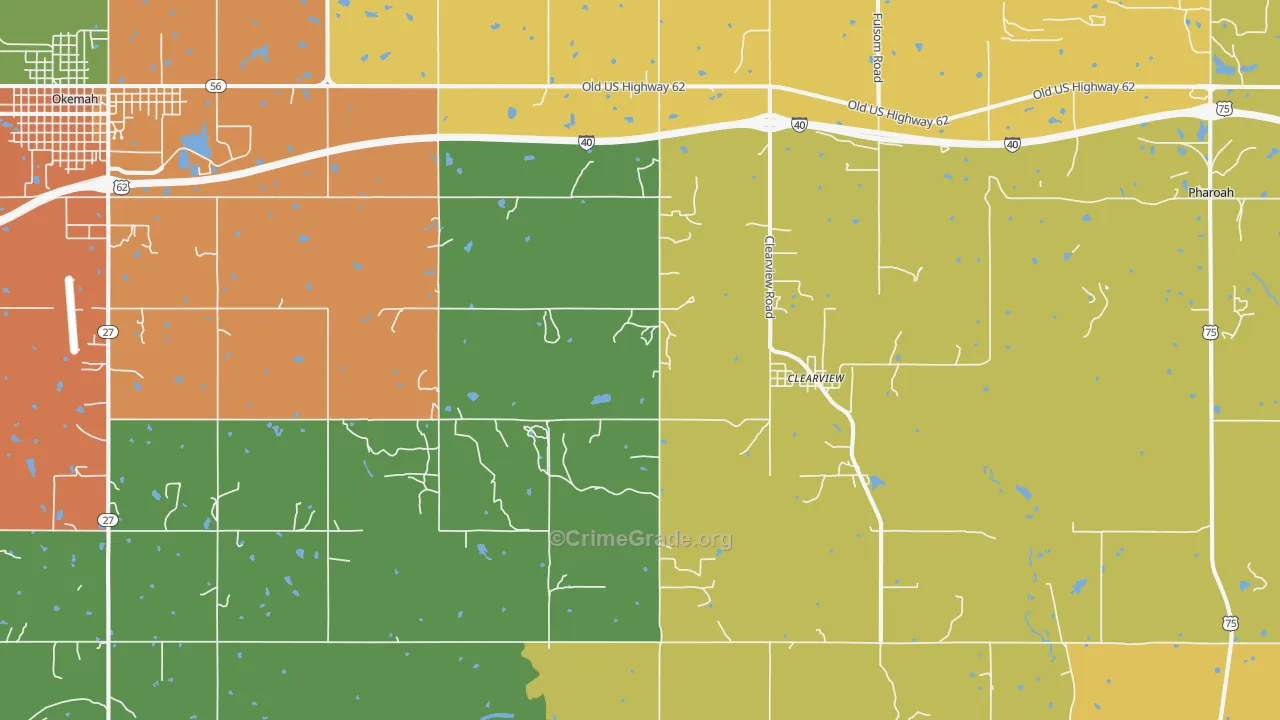 Clearview, OK Map of Theft Rates