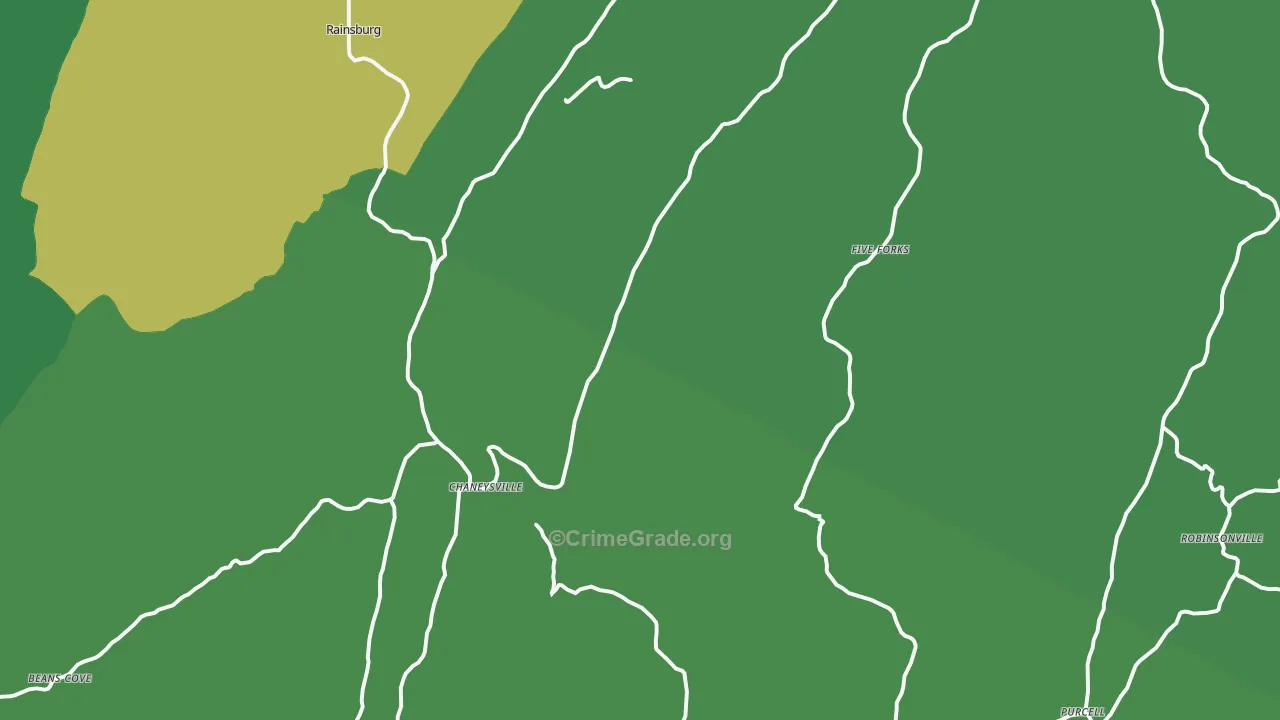 Clearville, PA Map of Theft Rates