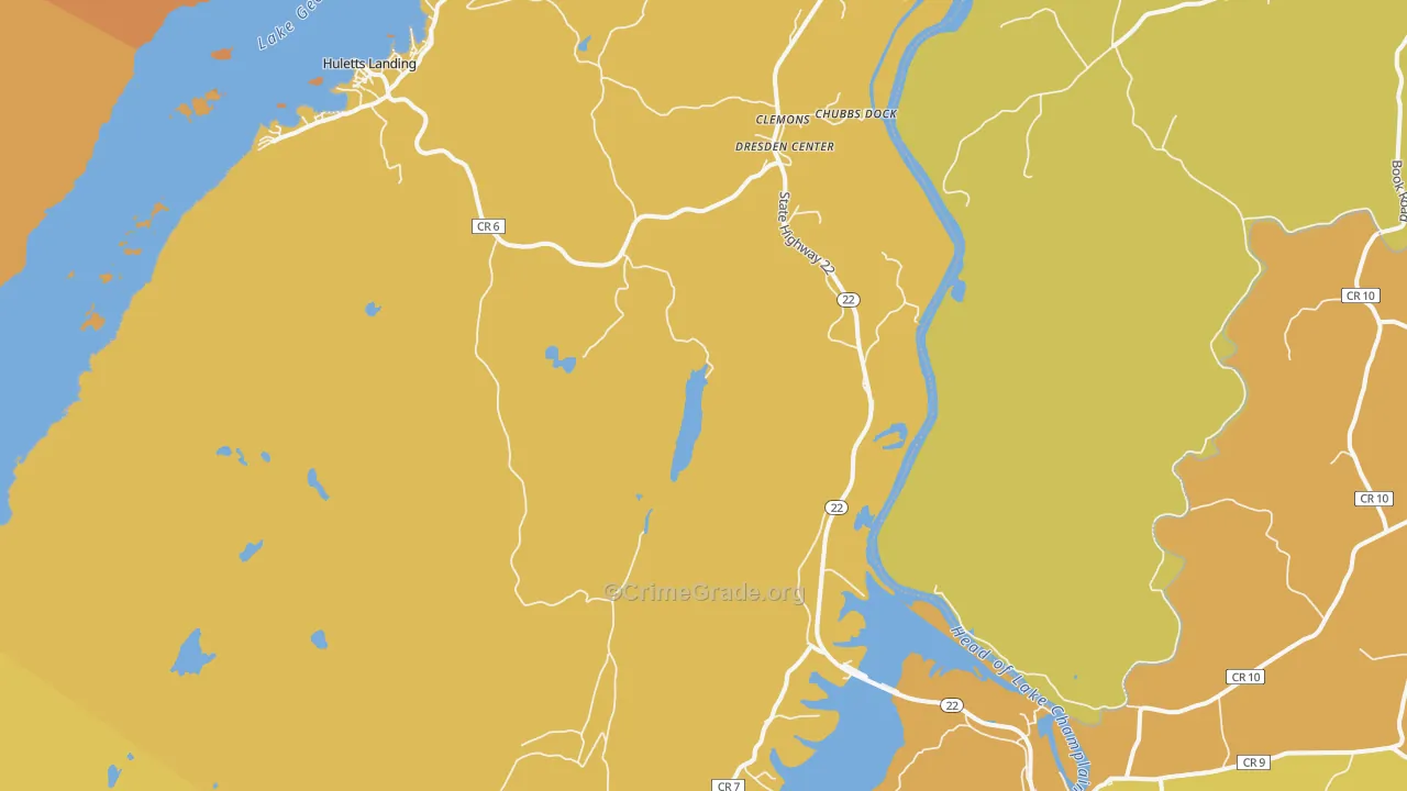Clemons, NY Map of Theft Rates