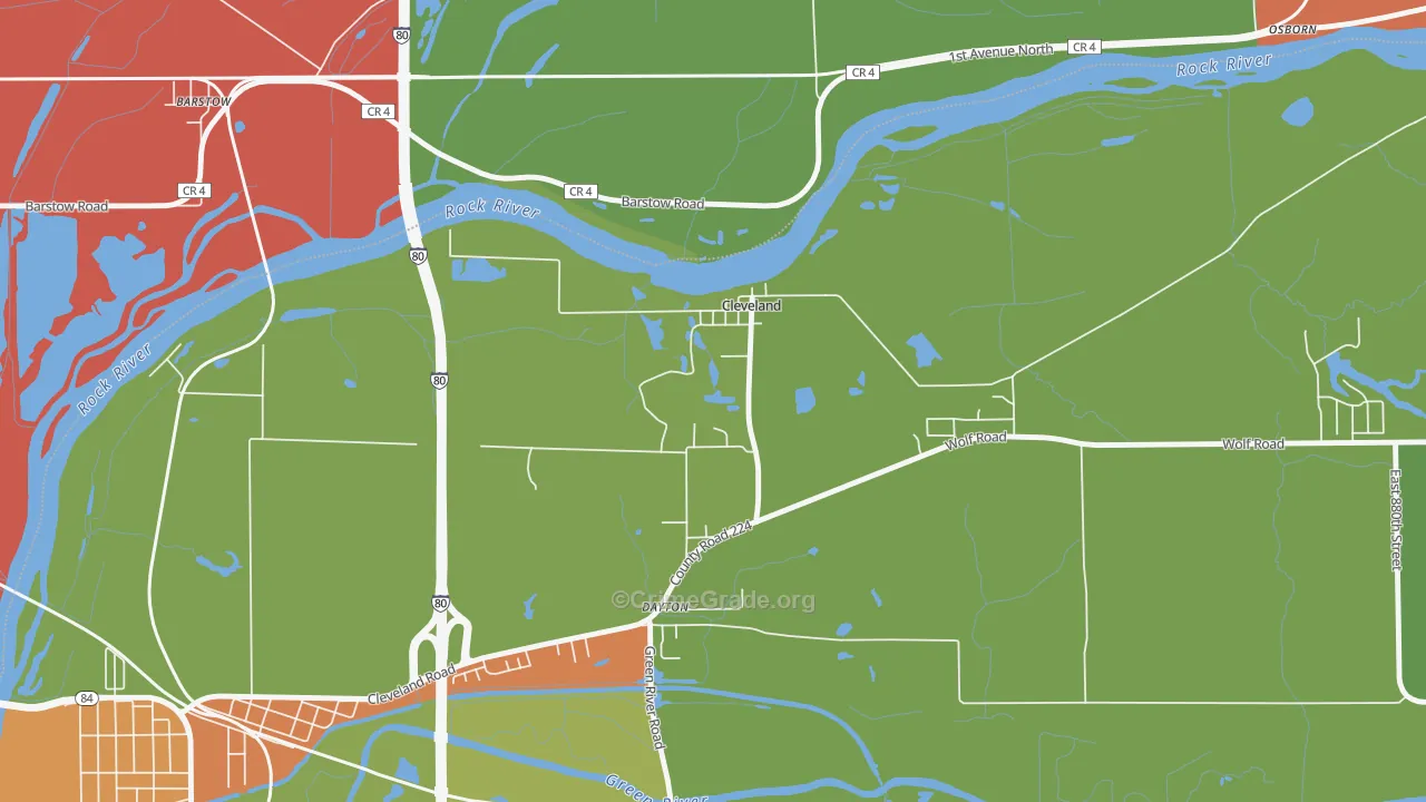 Cleveland, IL Map of Theft Rates