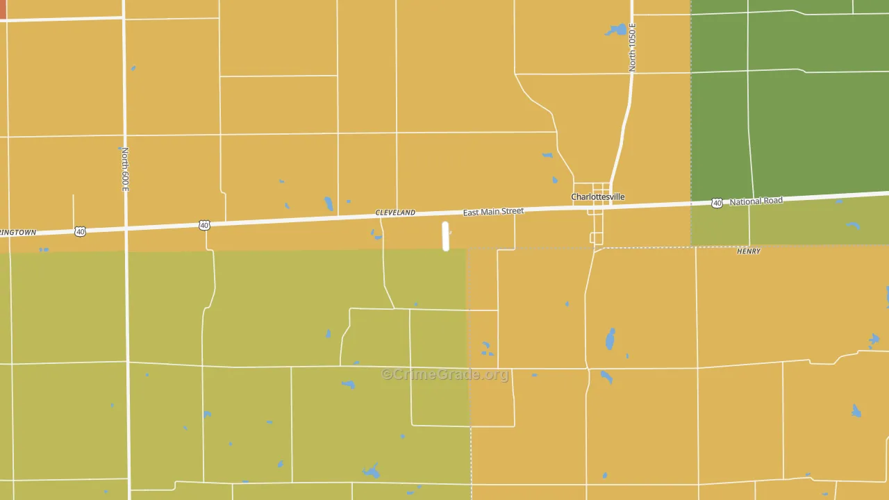 Cleveland, IN Map of Theft Rates
