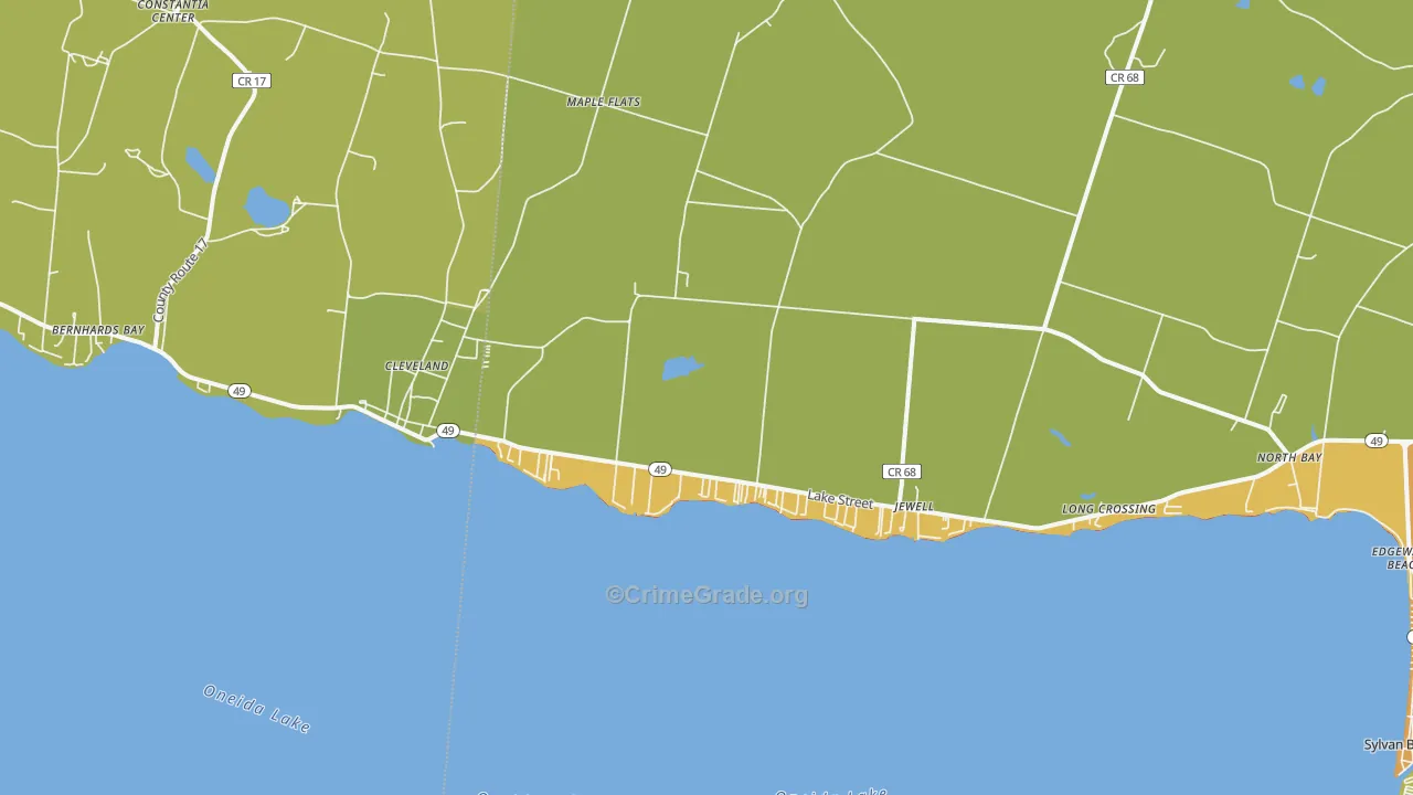 Cleveland, NY Map of Theft Rates