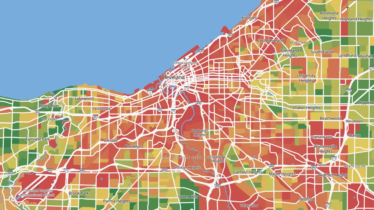 Cleveland, OH Map of Theft Rates