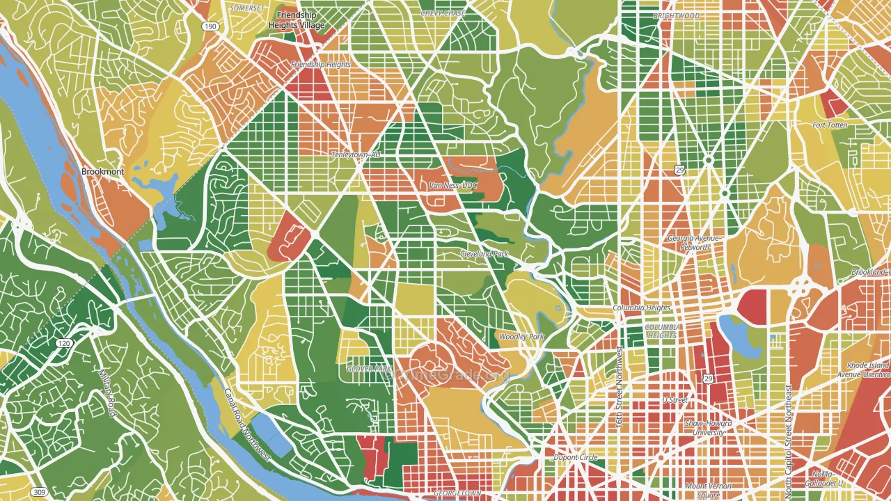 Cleveland Park, Washington, DC Map of Theft Rates