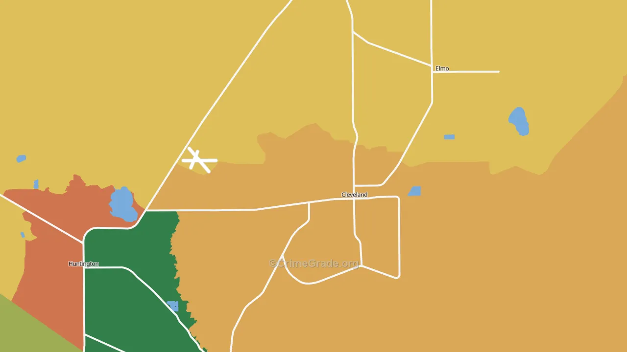 Cleveland, UT Map of Theft Rates