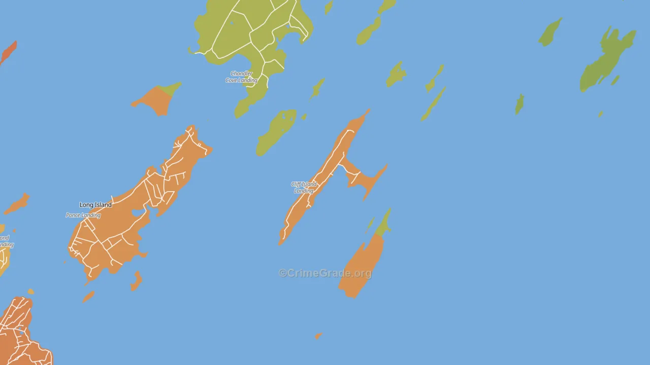 Cliff Island, ME Map of Theft Rates