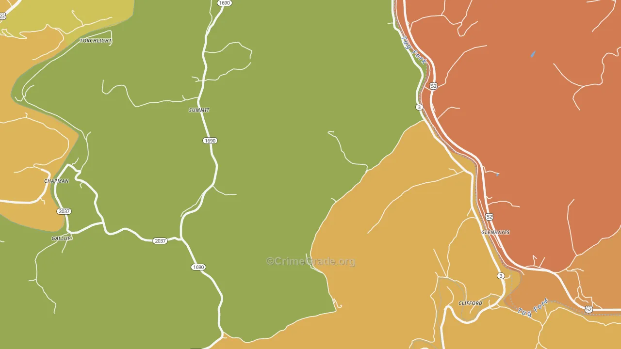 Clifford, KY Map of Theft Rates
