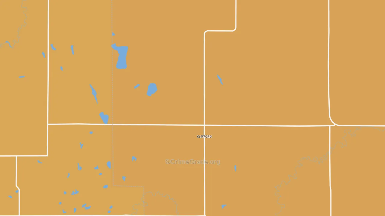 Clifford, ND Map of Theft Rates