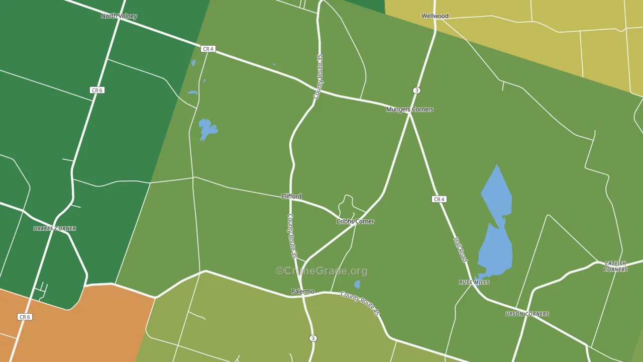 Clifford, NY Map of Theft Rates