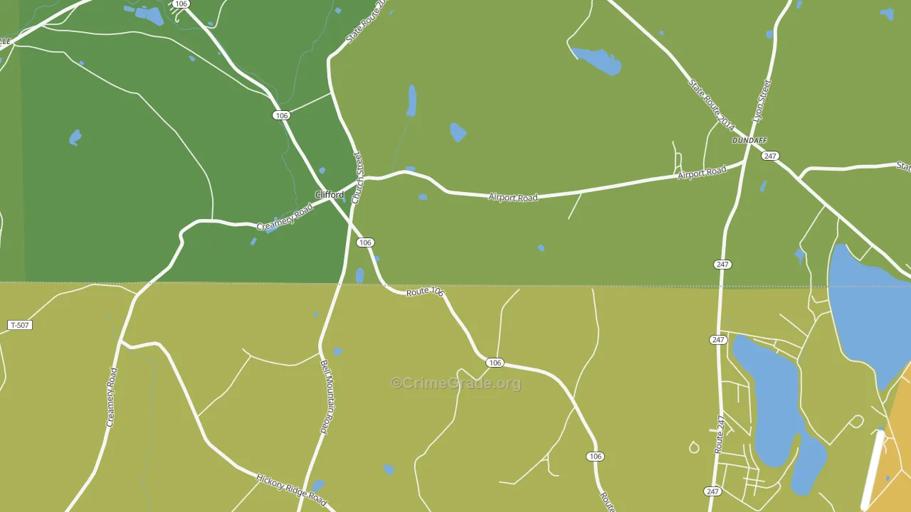 Clifford, PA Map of Theft Rates