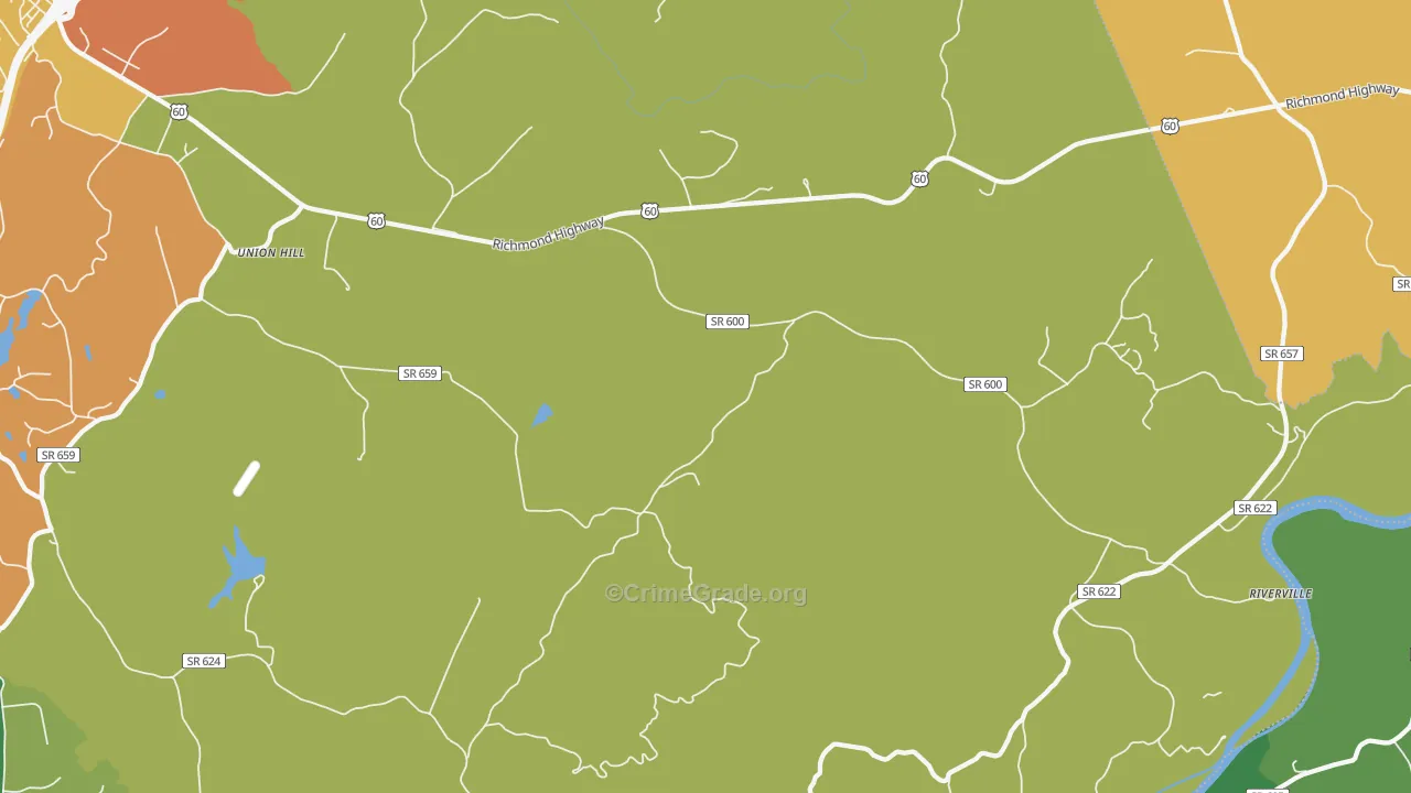 Clifford, VA Map of Theft Rates