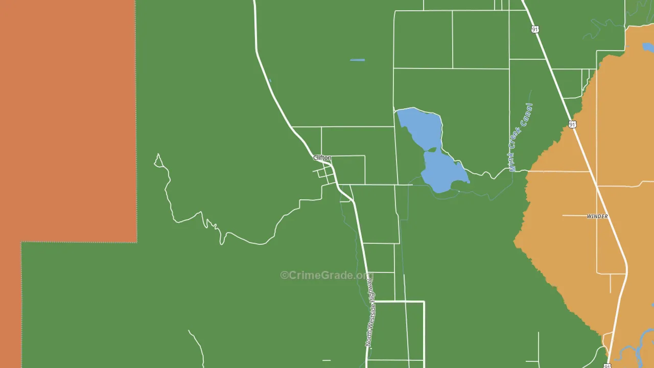 Clifton, ID Map of Theft Rates