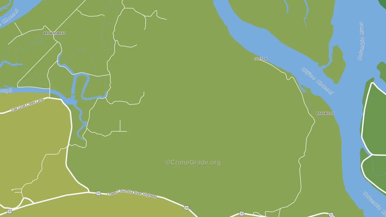 Clifton, OR Map of Theft Rates