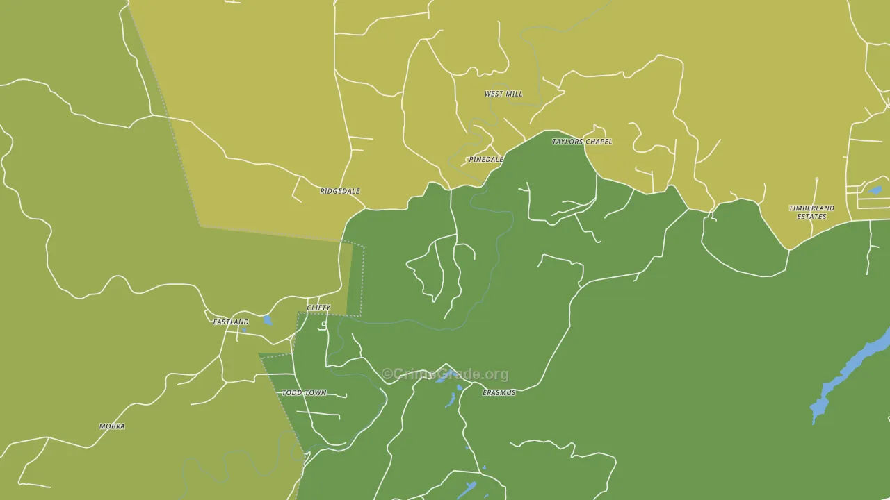 Clifty, TN Map of Theft Rates