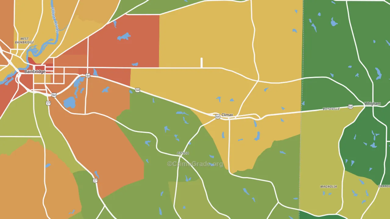 Climax, GA Map of Theft Rates