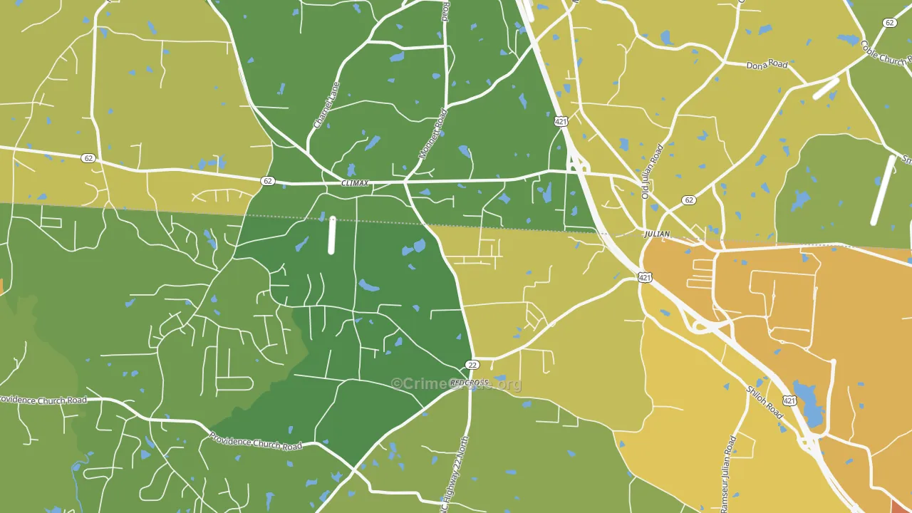 Climax, NC Map of Theft Rates