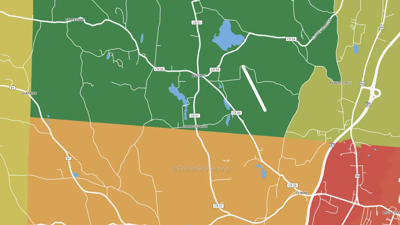Climax, NY Map of Theft Rates