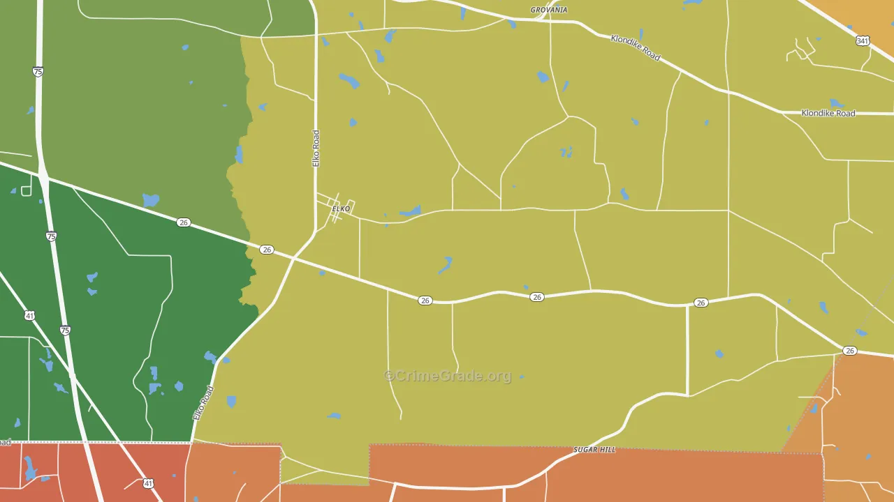 Clinchfield, GA Map of Theft Rates
