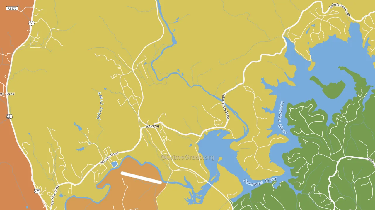 Clinchfield, NC Map of Theft Rates
