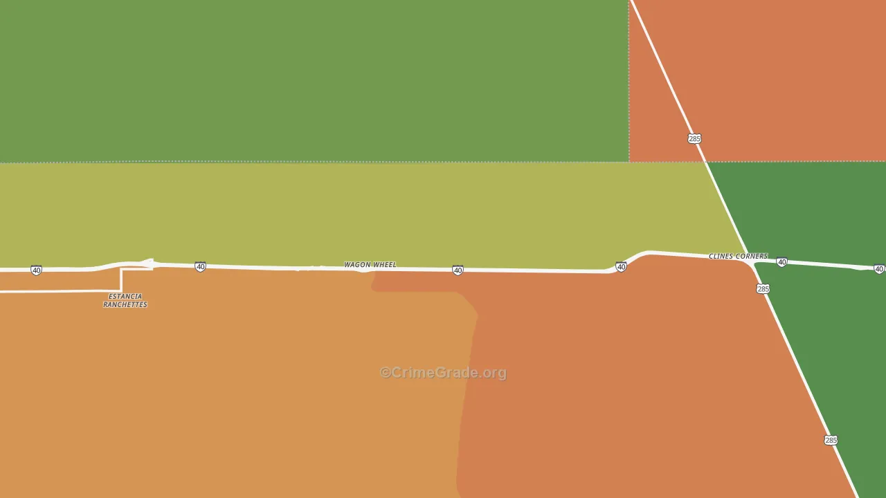 Clines Corners, NM Map of Theft Rates