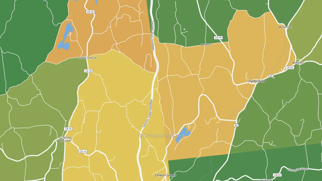 Clinton Corners, NY Map of Theft Rates