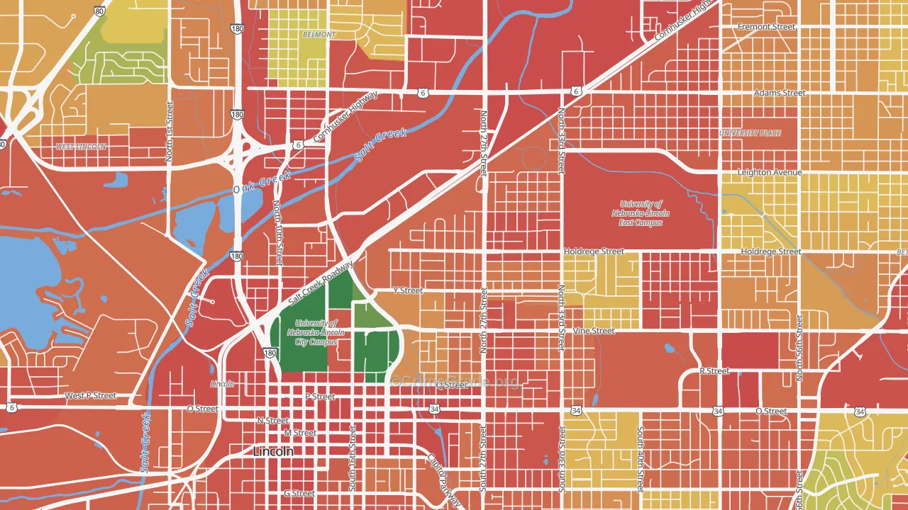 Clinton, Lincoln, NE Map of Theft Rates