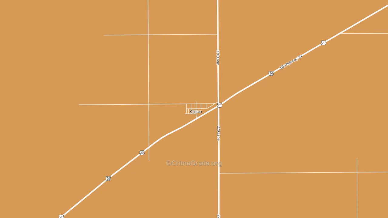 Clinton, NE Map of Theft Rates