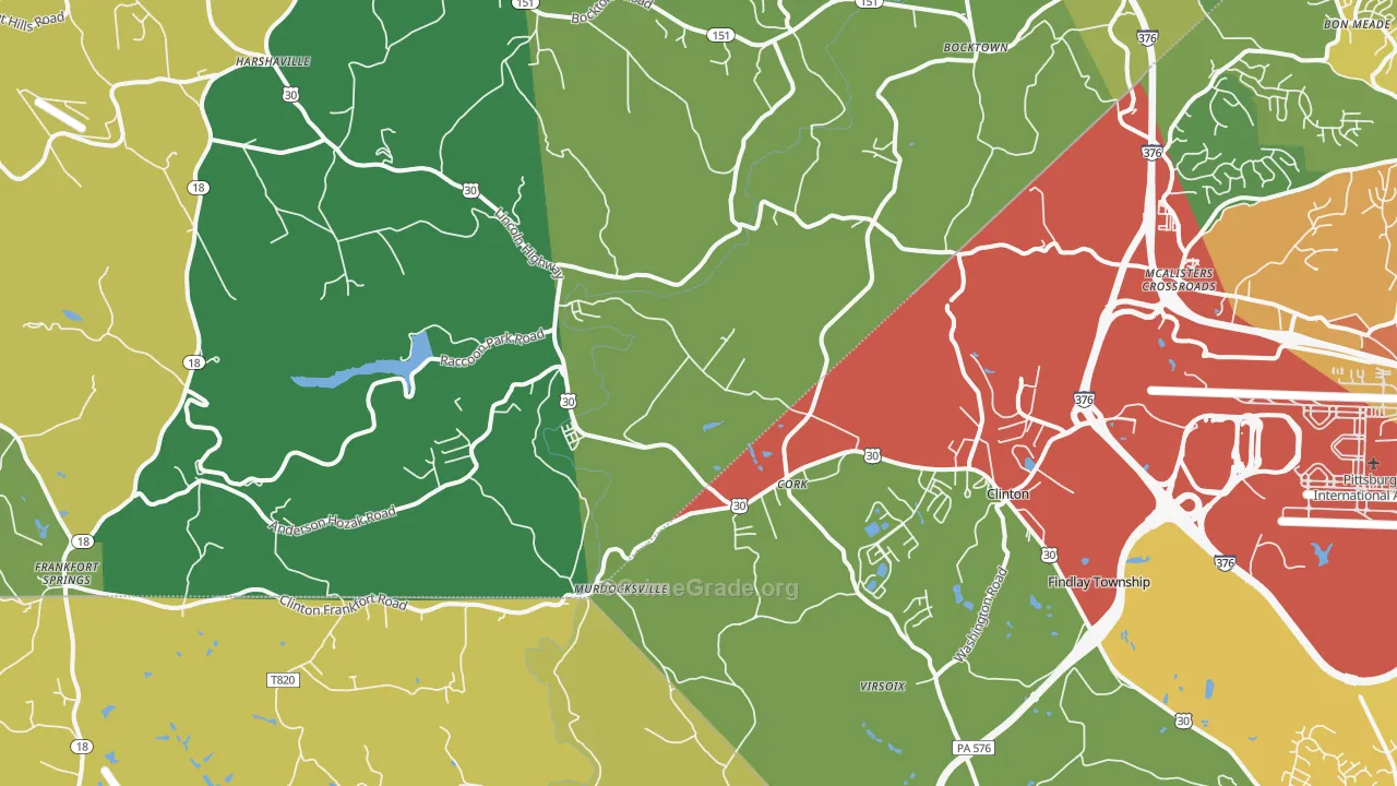 Clinton, PA Map of Theft Rates